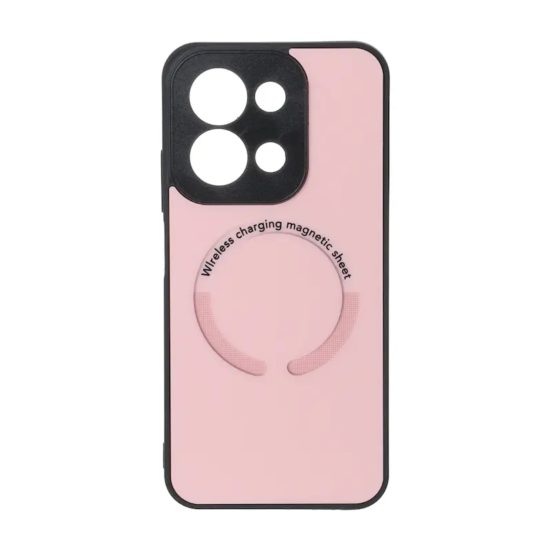 قاب گوشی Redmi 15C - Poco C85 شیائومی طرح مگ سیف Magnetic Sheet پشت براق محافظ لنزدار صورتی کد 126940