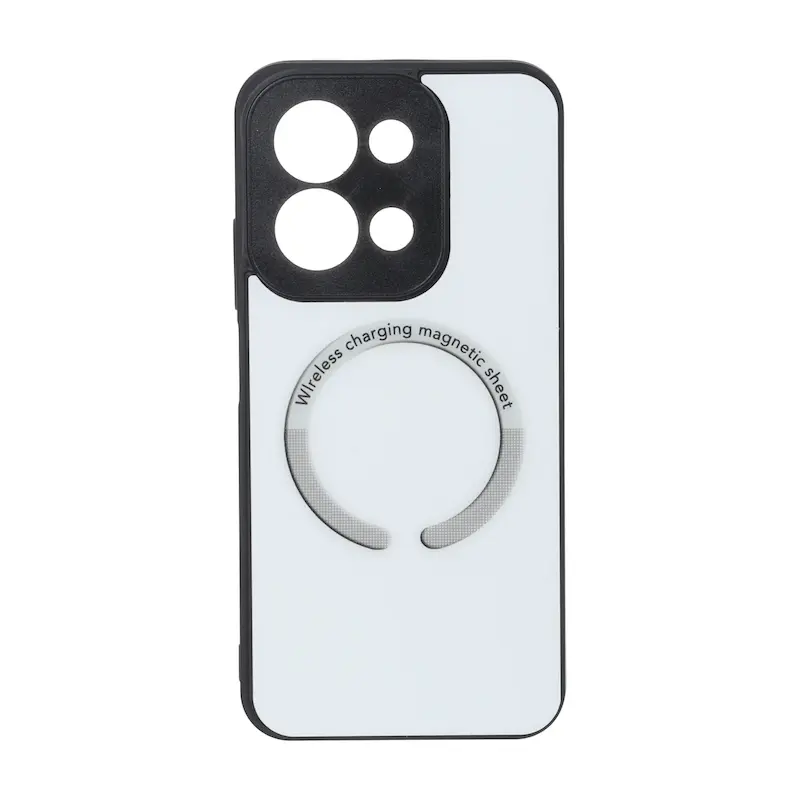 قاب گوشی Redmi 15C - Poco C85 شیائومی طرح مگ سیف Magnetic Sheet پشت براق محافظ لنزدار سفید کد 126941