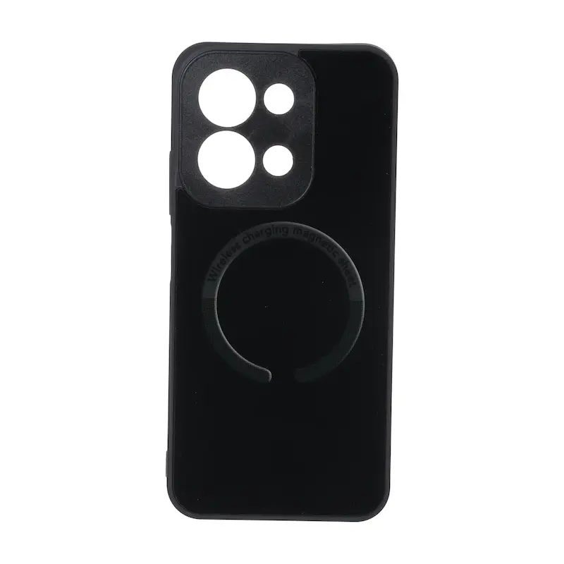 قاب گوشی Redmi 15C - Poco C85 شیائومی طرح مگ سیف Magnetic Sheet پشت براق محافظ لنزدار مشکی کد 126942