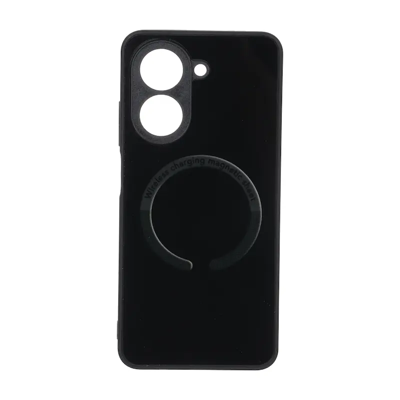 قاب گوشی Redmi A5 - Poco C71 شیائومی طرح مگ سیف Magnetic Sheet پشت براق محافظ لنزدار مشکی کد 126943