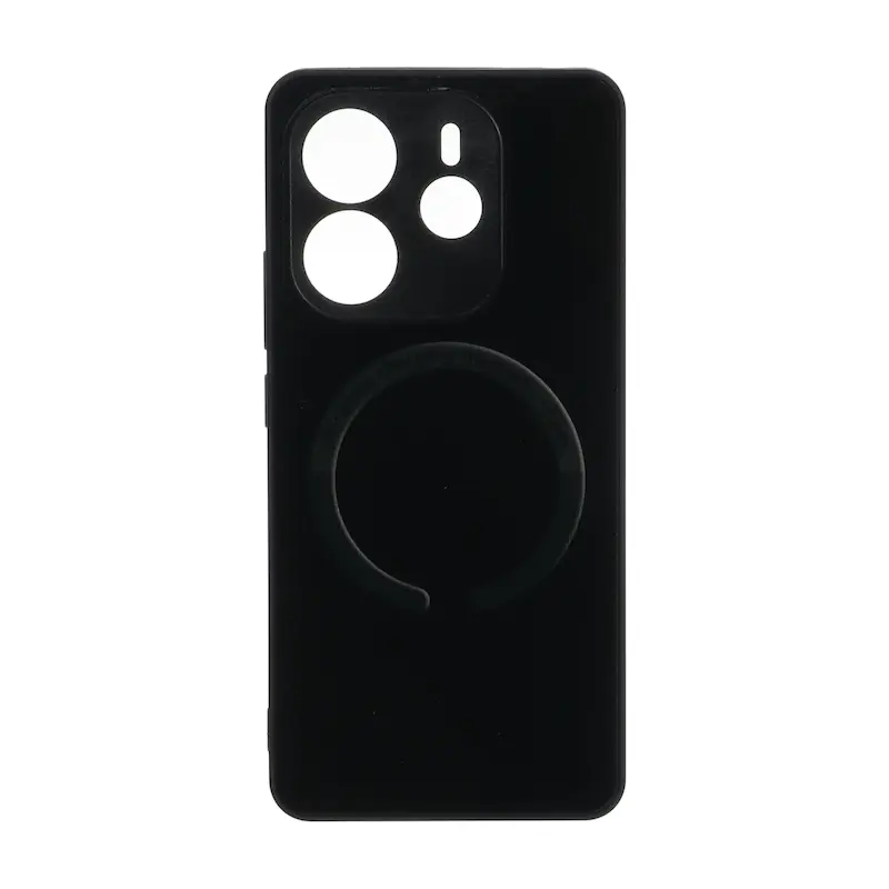 قاب گوشی Redmi Note 14 4G شیائومی طرح مگ سیف Magnetic Sheet پشت براق محافظ لنزدار مشکی کد 126944