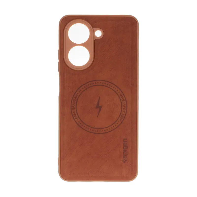 قاب گوشی Redmi A5 - Poco C71 شیائومی اورجینال Spigen اسپیگن جیر طرح مگ سیف Hard عسلی کد 127120