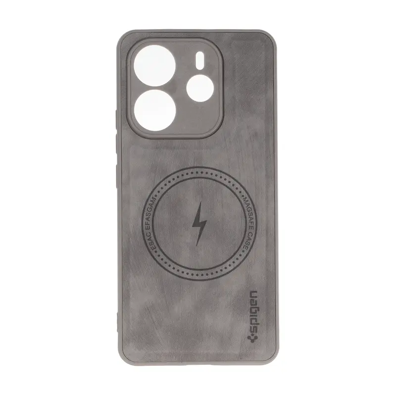 قاب گوشی Redmi Note 14 4G شیائومی اورجینال Spigen اسپیگن جیر طرح مگ سیف Hard طوسی کد 127124