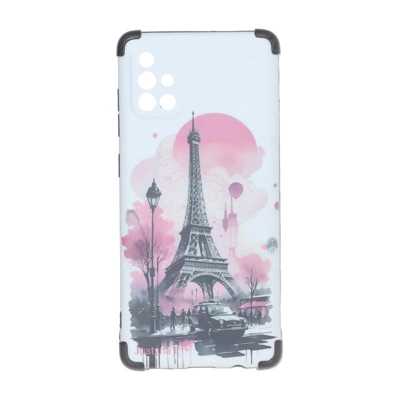 قاب گوشی Galaxy A71 سامسونگ فانتزی هارد HARD ایربگ دار کپسولی محافظ لنزدار برج ایفل کد 127206