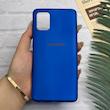 قاب گوشی Galaxy A71 سامسونگ طرح سیلیکونی ژله ای TPU آبی کاربنی کد 128035