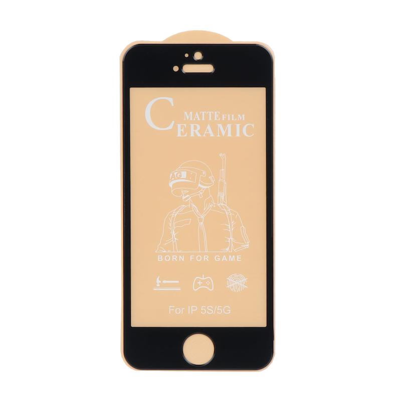گلس مات سرامیکی iPhone 5 - 5S آیفون مدل نشکن مشکی کد 98633