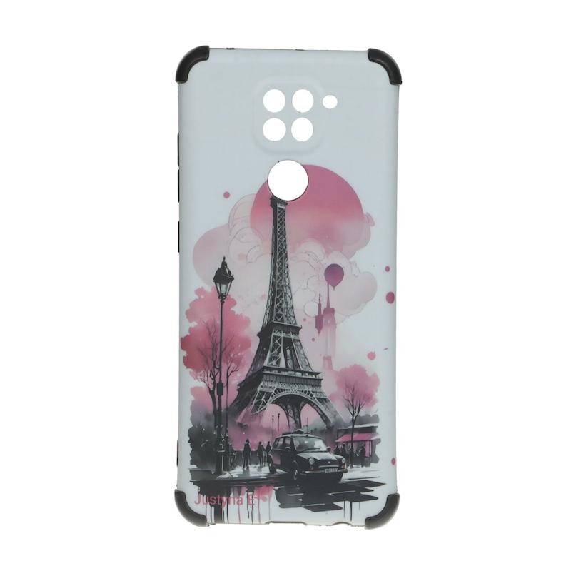 قاب گوشی Redmi Note 9 شیائومی فانتزی هارد HARD ایربگ دار کپسولی محافظ لنزدار برج ایفل کد 127296
