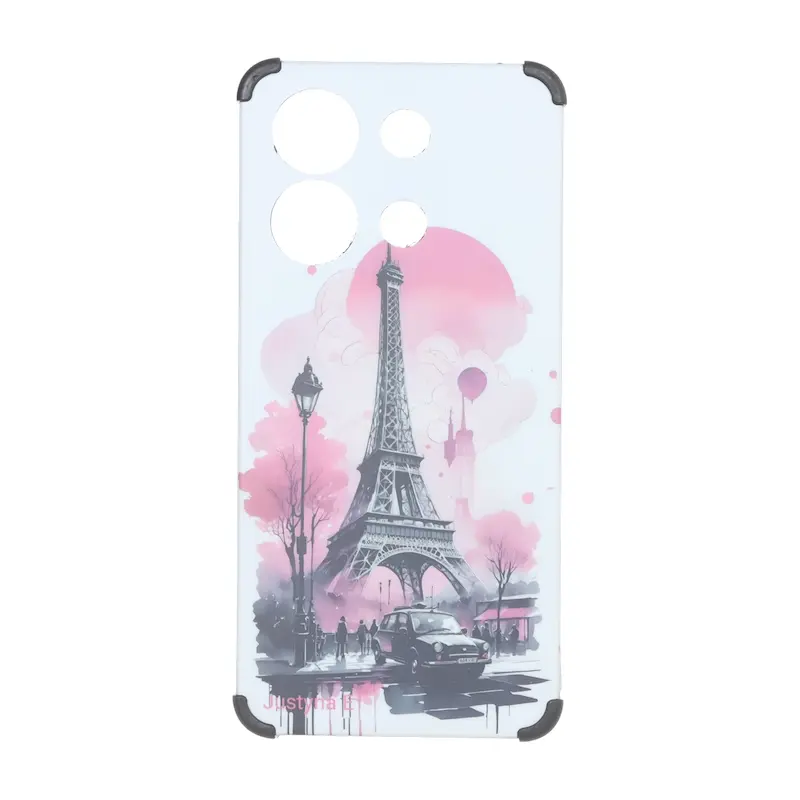 قاب گوشی Redmi Note 13 4G شیائومی فانتزی هارد HARD ایربگ دار کپسولی محافظ لنزدار برج ایفل کد 127300
