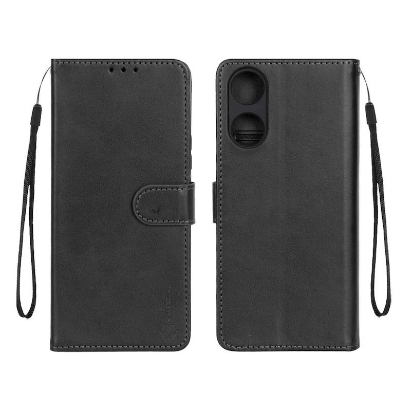 کیف گوشی Honor X5 Plus آنر مگنتی طرح چرم کتابی محافظ لنزدار مشکی کد 98661