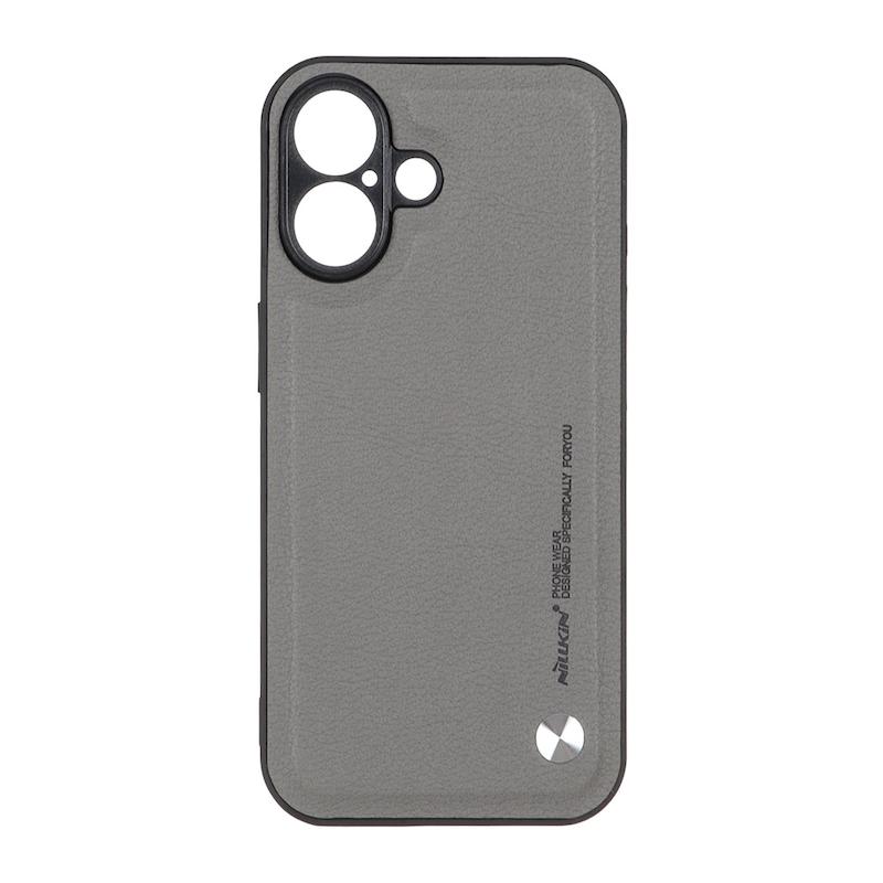 قاب گوشی iPhone 16 آیفون اورجینال HARD طرح چرمی نیلکین Nillkin محافظ لنزدار خاکستری کد 98720