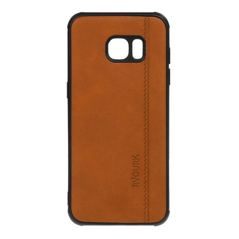 قاب گوشی Galaxy S7 Edge سامسونگ طرح ژله ای چرمی ساده Ryourk عسلی کد 98779