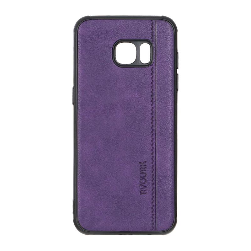 قاب گوشی Galaxy S7 Edge سامسونگ طرح ژله ای چرمی ساده Ryourk بنفش کد 98781