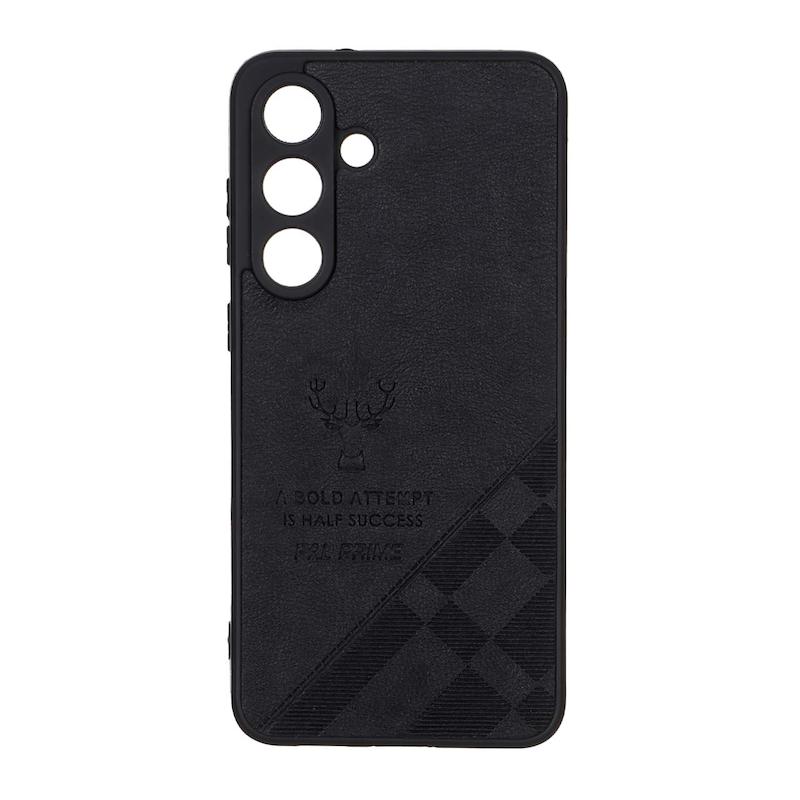 قاب گوشی Galaxy S25 FE سامسونگ طرح ژله ای چرمی ساده گوزنی محافظ لنزدار مشکی کد 98789