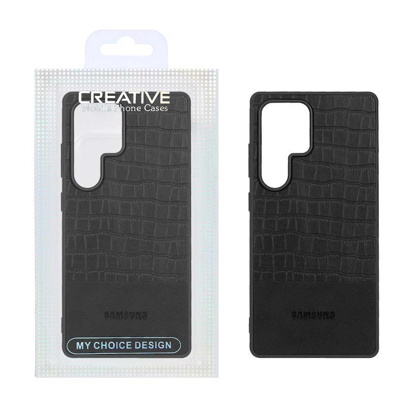 قاب گوشی Galaxy S25 Ultra سامسونگ طرح چرمی کروکودیل اورجینال Creative Case مشکی کد 98797