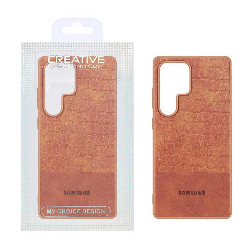 قاب گوشی Galaxy S25 Ultra سامسونگ طرح چرمی کروکودیل اورجینال Creative Case قهوه ای کد 98798