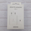شارژر اصلی گوشی سامسونگ NFC دار تک پورت 45W وات Type-C سه پین ویتنام EP-T4510 سوپر فست شارژ رنگ سفید کد 130934