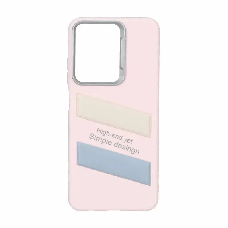 قاب گوشی Redmi A5 - Poco C71 شیائومی اورجینال لدرکیس برجسته Simple Design لنز سیلور صورتی کد 127881