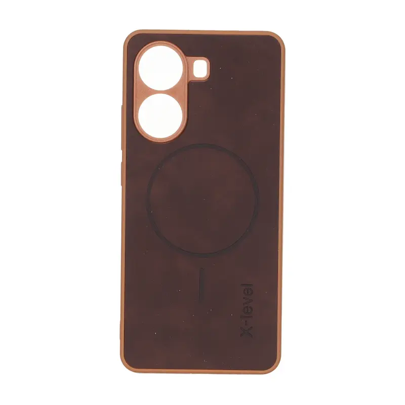 قاب گوشی Poco X7 Pro شیائومی اورجینال XLEVEL جیر طرح مگ سیف Hard قهوه ای کد 127536