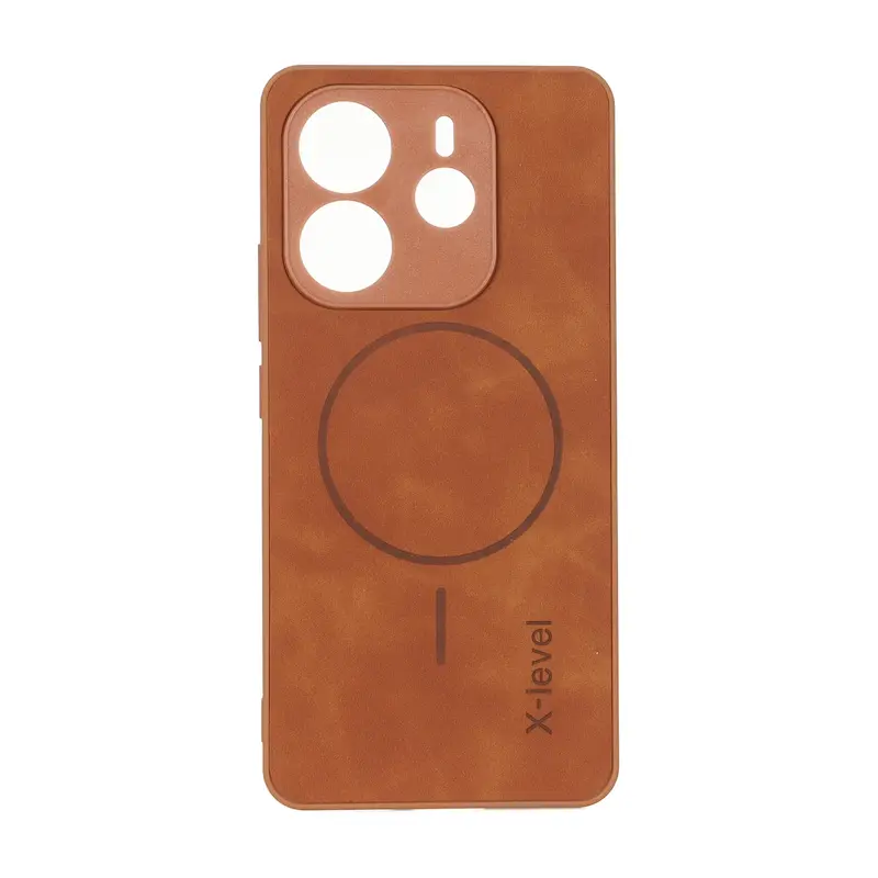 قاب گوشی Redmi Note 14 4G شیائومی اورجینال XLEVEL جیر طرح مگ سیف Hard عسلی کد 127562