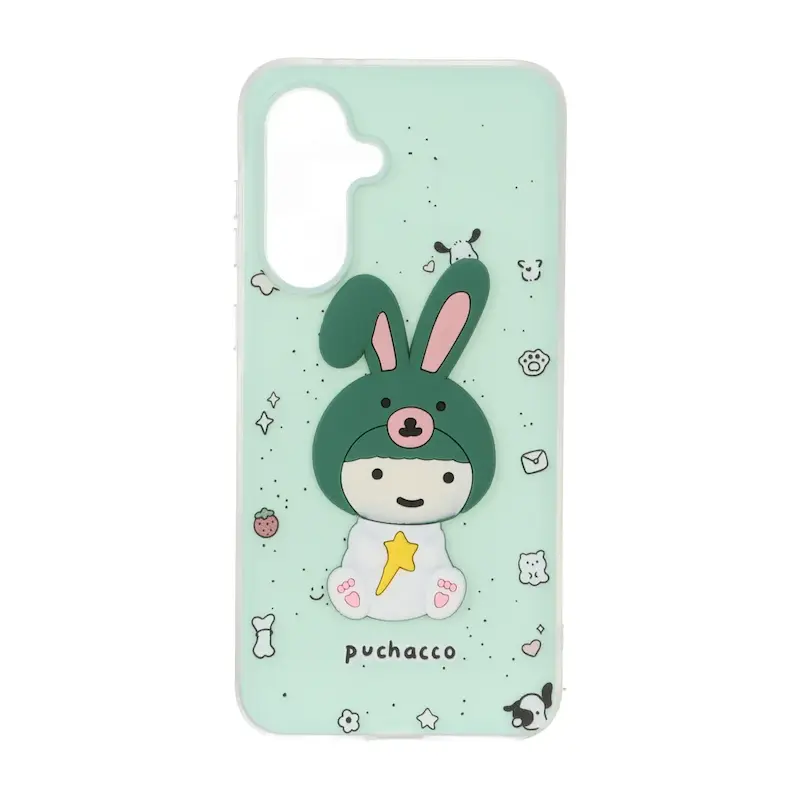 قاب گوشی Galaxy A56 سامسونگ دو لایه مات پاستیلی عروسک برجسته سبز کد 127606