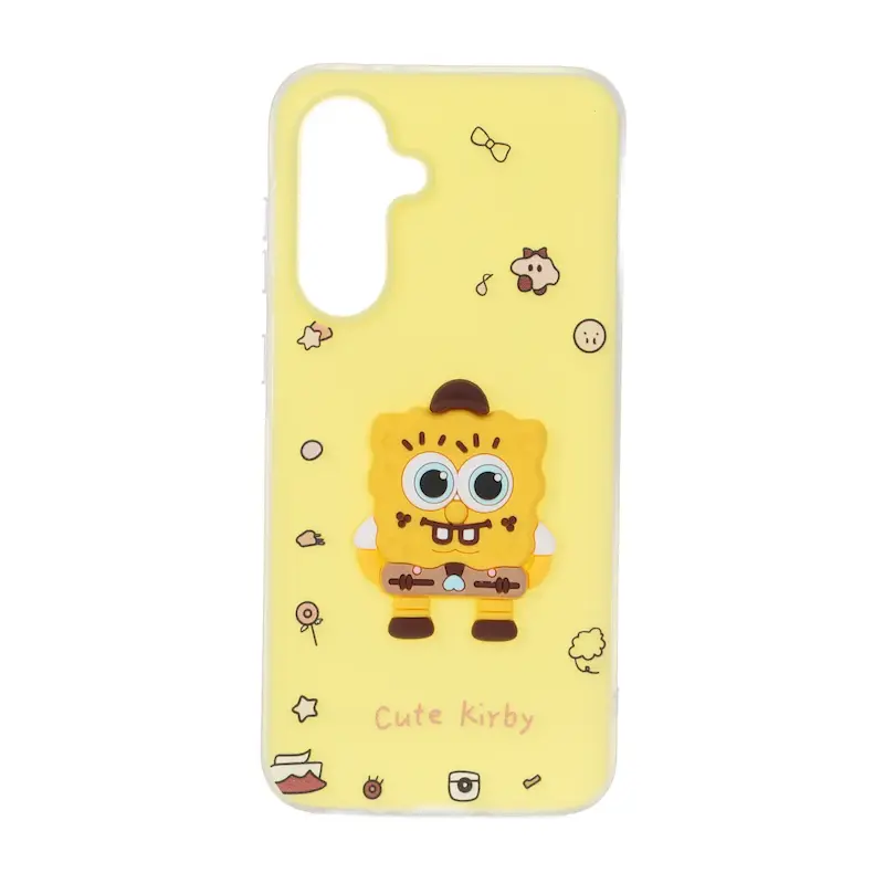 قاب گوشی Galaxy A36 سامسونگ دو لایه مات پاستیلی عروسک برجسته زرد کد 127607