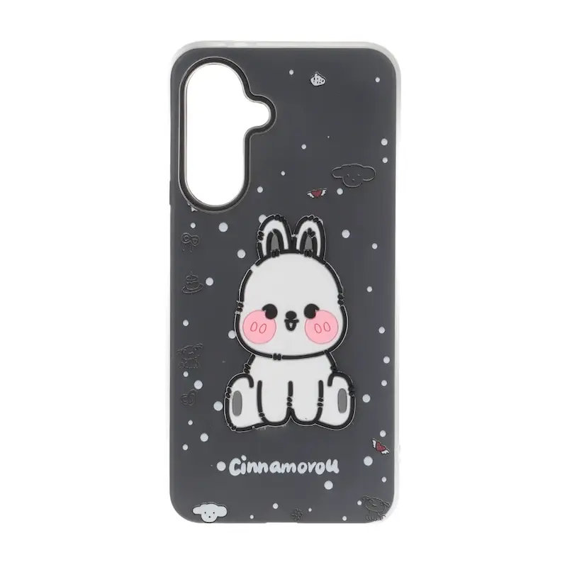 قاب گوشی Galaxy A56 سامسونگ دو لایه مات پاستیلی عروسک برجسته خاکستری کد 127611