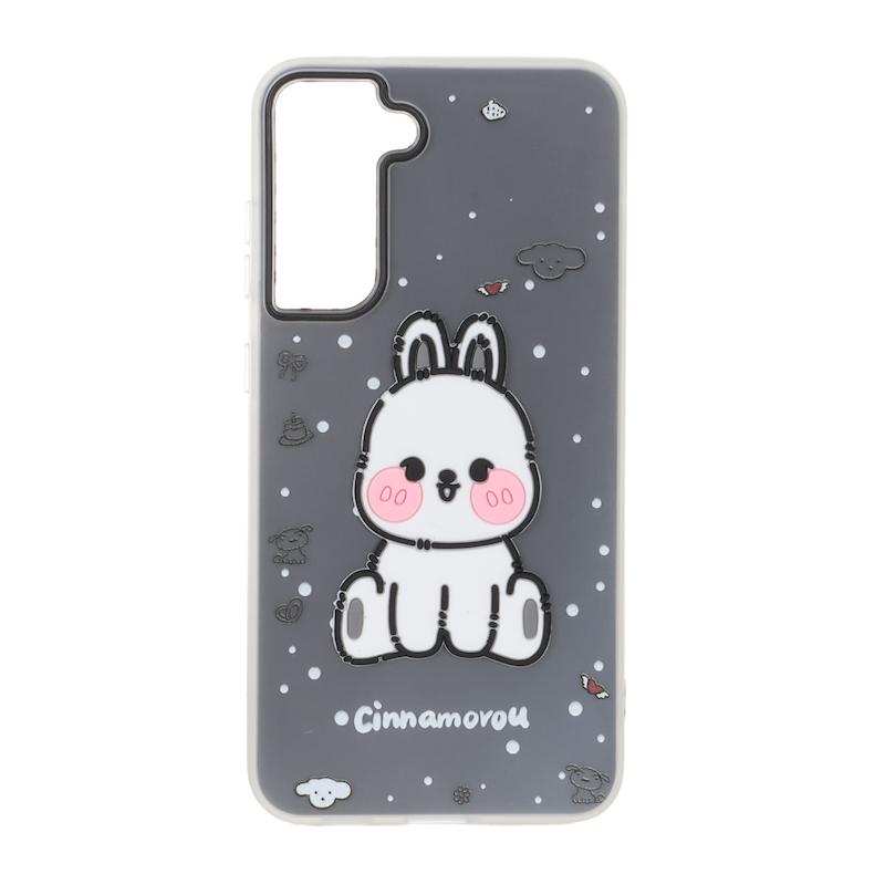 قاب گوشی Galaxy S21 FE سامسونگ دو لایه مات پاستیلی عروسک برجسته خاکستری کد 127612