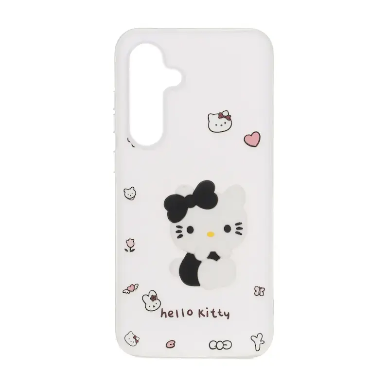 قاب گوشی Galaxy S24 FE سامسونگ دو لایه مات پاستیلی عروسک برجسته سفید کد 127614