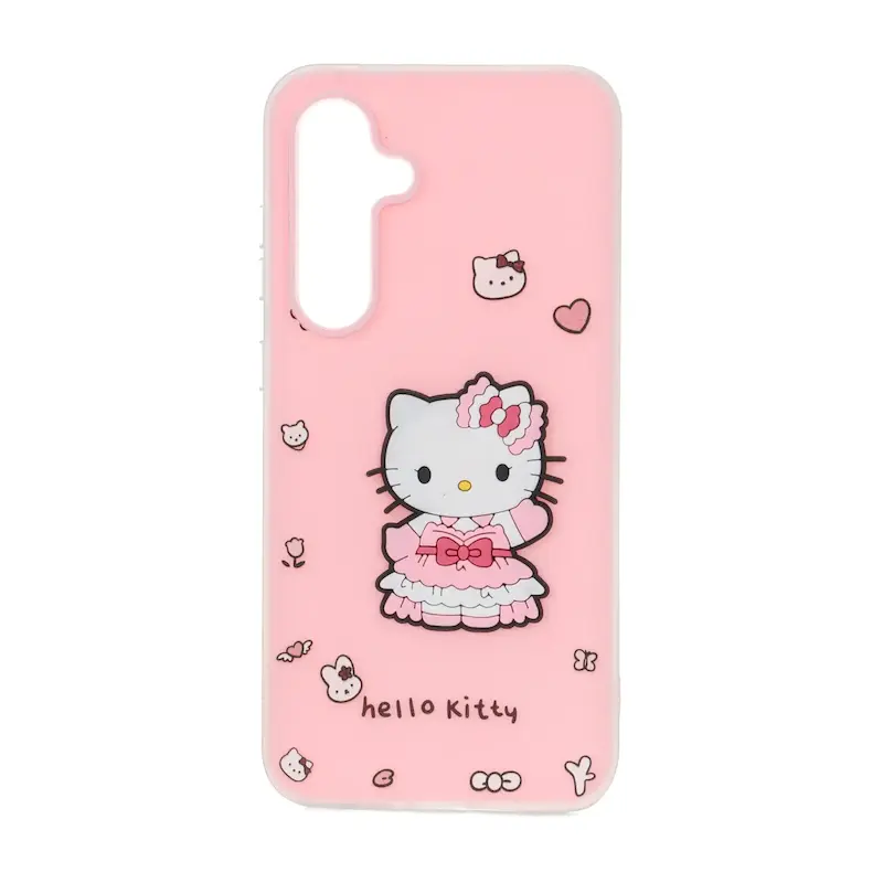 قاب گوشی Galaxy S24 FE سامسونگ دو لایه مات پاستیلی عروسک برجسته صورتی کد 127616