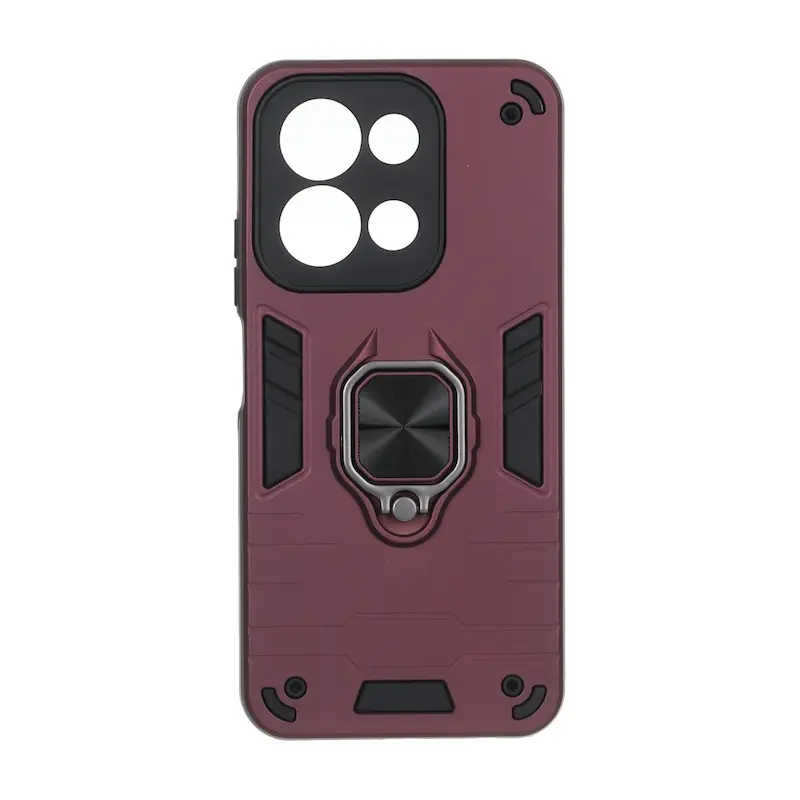 قاب گوشی Redmi 15C - Poco C85 شیائومی ضد ضربه بتمن هولدر دار مگنتی محافظ لنز دار زرشکی کد 127374