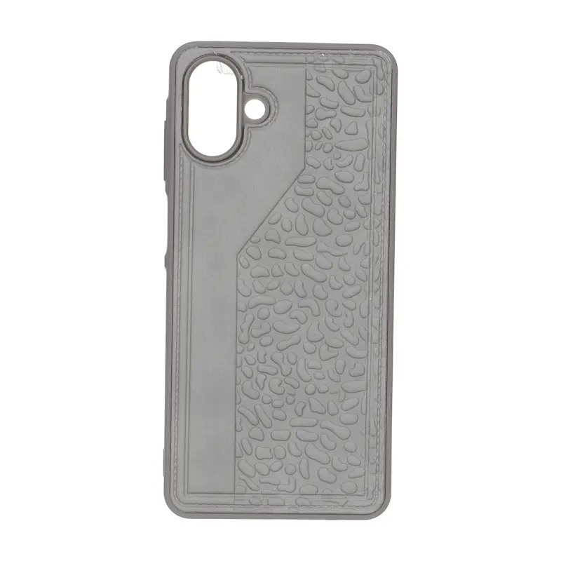قاب گوشی Galaxy A07 سامسونگ طرح چرم سنگی برجسته Hard طوسی کد 127567