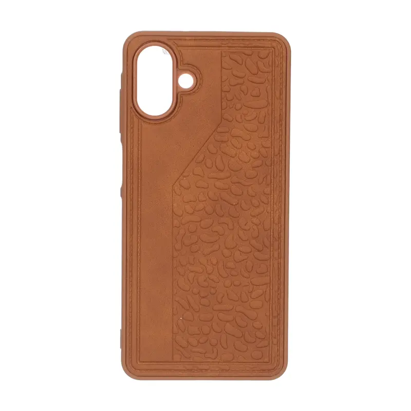 قاب گوشی Galaxy A07 سامسونگ طرح چرم سنگی برجسته Hard عسلی کد 127568