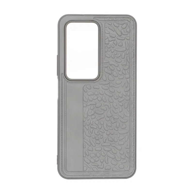 قاب گوشی Redmi 15 4G شیائومی طرح چرم سنگی برجسته Hard طوسی کد 127579