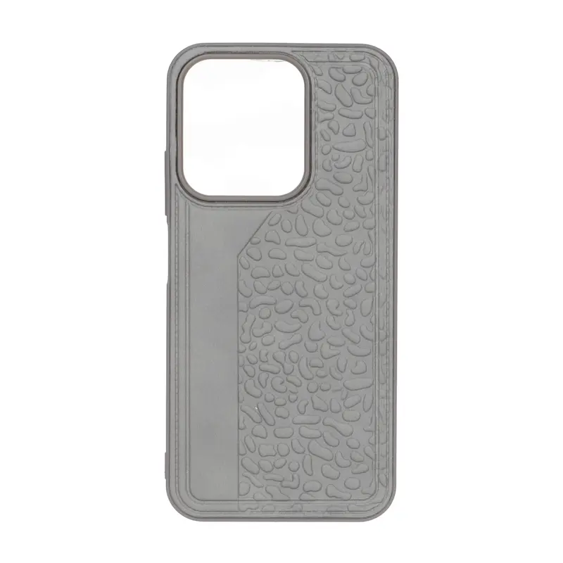قاب گوشی Redmi 15C - Poco C85 شیائومی طرح چرم سنگی برجسته Hard طوسی کد 127586