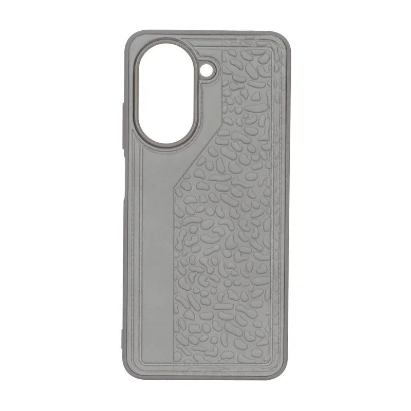 قاب گوشی Redmi A5 - Poco C71 شیائومی طرح چرم سنگی برجسته Hard طوسی کد 127591