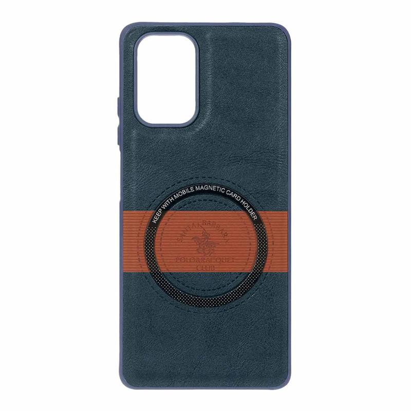 قاب گوشی Redmi Note 10S - Redmi Note 10 4G - Poco M5S شیائومی اورجینال چرمی Santa Barbara مگ سیف دار فلزی Hard سرمه ای کد 127849