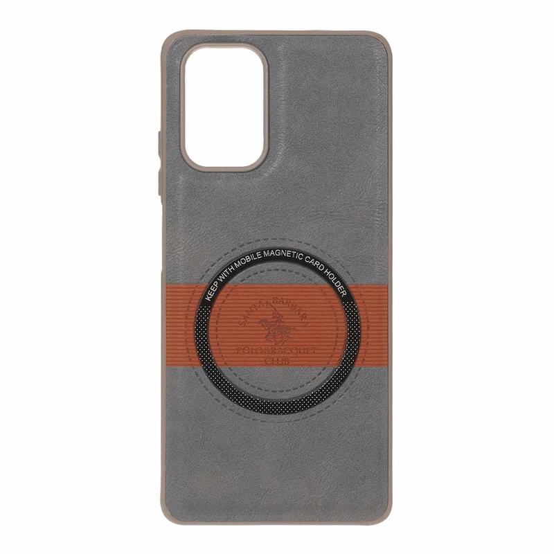 قاب گوشی Redmi Note 10S - Redmi Note 10 4G - Poco M5S شیائومی اورجینال چرمی Santa Barbara مگ سیف دار فلزی Hard طوسی کد 127850
