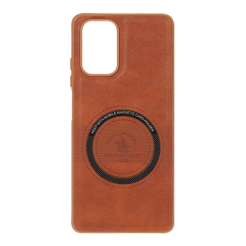 قاب گوشی Redmi Note 10S - Redmi Note 10 4G - Poco M5S شیائومی اورجینال چرمی Santa Barbara مگ سیف دار فلزی Hard عسلی کد 127851