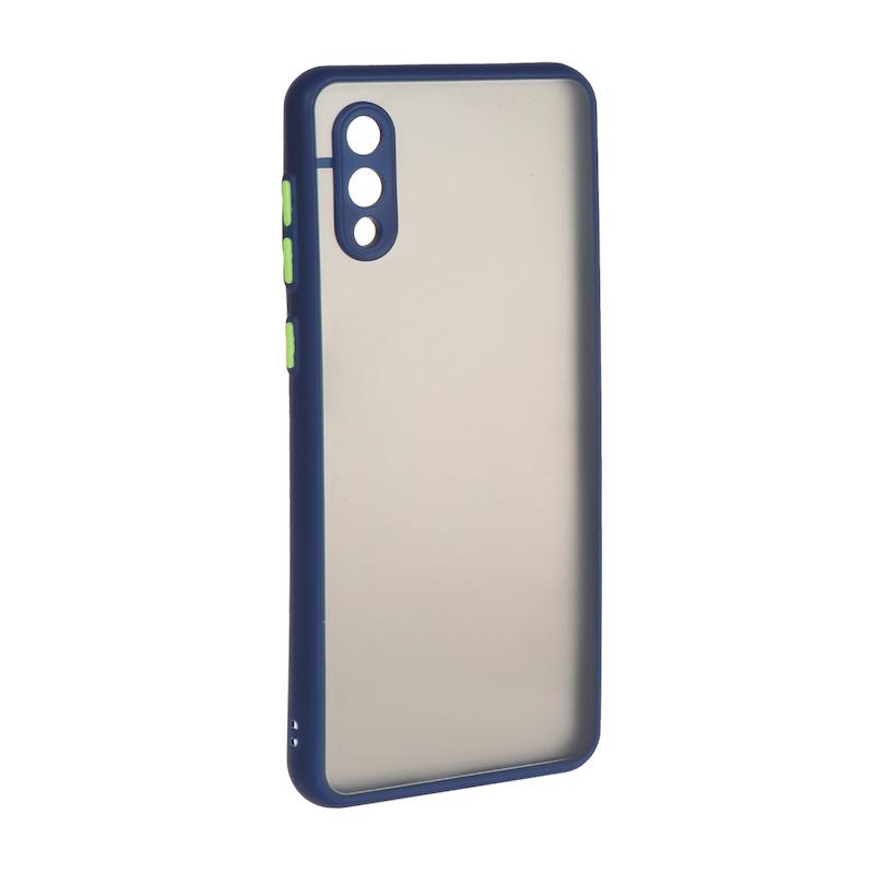 قاب گوشی Galaxy A02 - A022 سامسونگ طرح پشت مات محافظ لنز دار دور سیلیکونی سرمه ای کد 98807