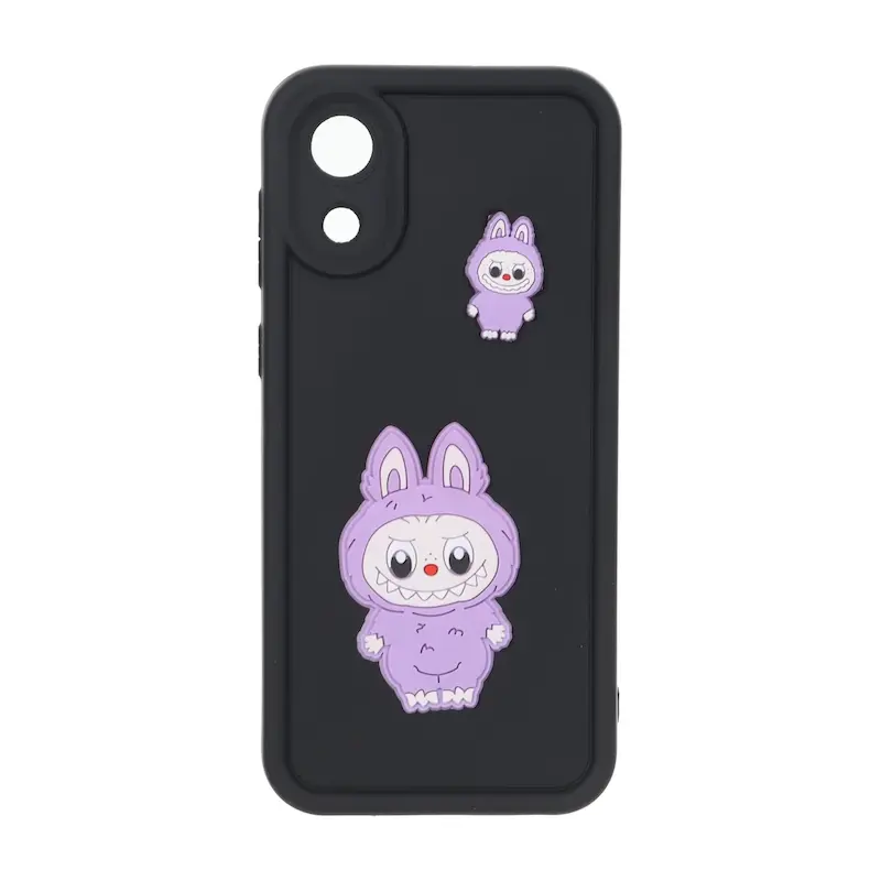 قاب گوشی Galaxy A03 Core سامسونگ سیلیکونی Solid عروسکی برجسته محافظ لنزدار لبوبو مشکی کد 127382