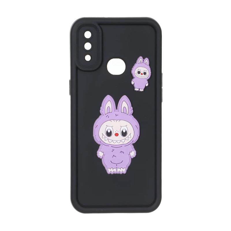 قاب گوشی Galaxy A10S سامسونگ سیلیکونی Solid عروسکی برجسته محافظ لنزدار لبوبو مشکی کد 127397