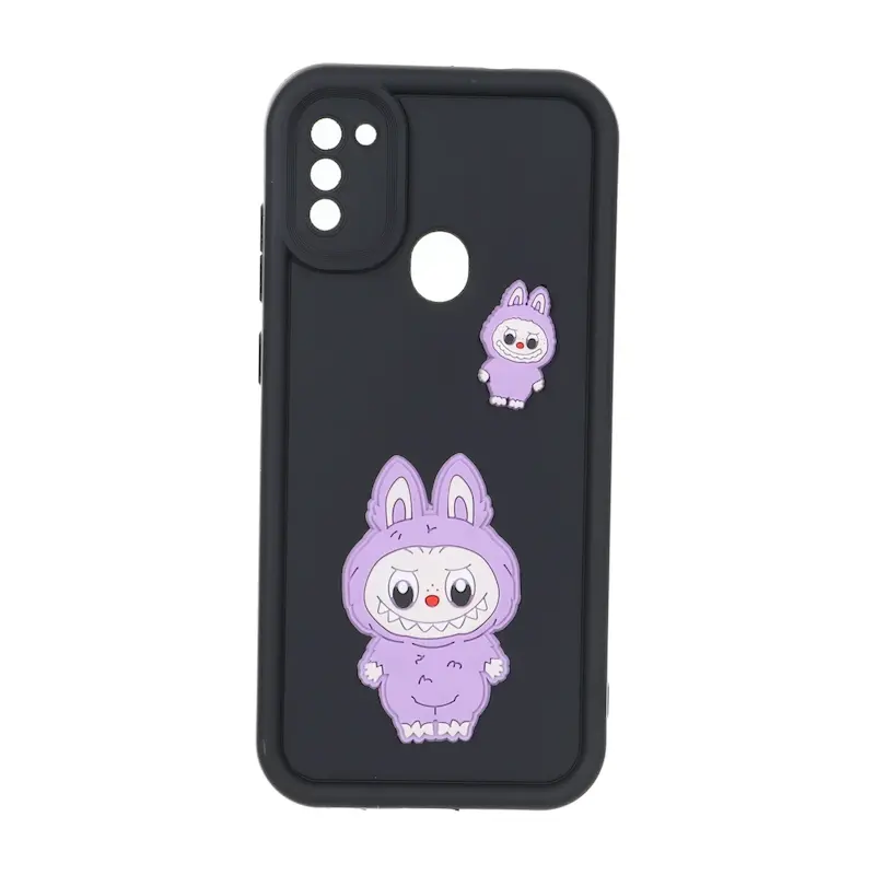 قاب گوشی Galaxy A11 - M11 سامسونگ سیلیکونی Solid عروسکی برجسته محافظ لنزدار لبوبو مشکی کد 127415