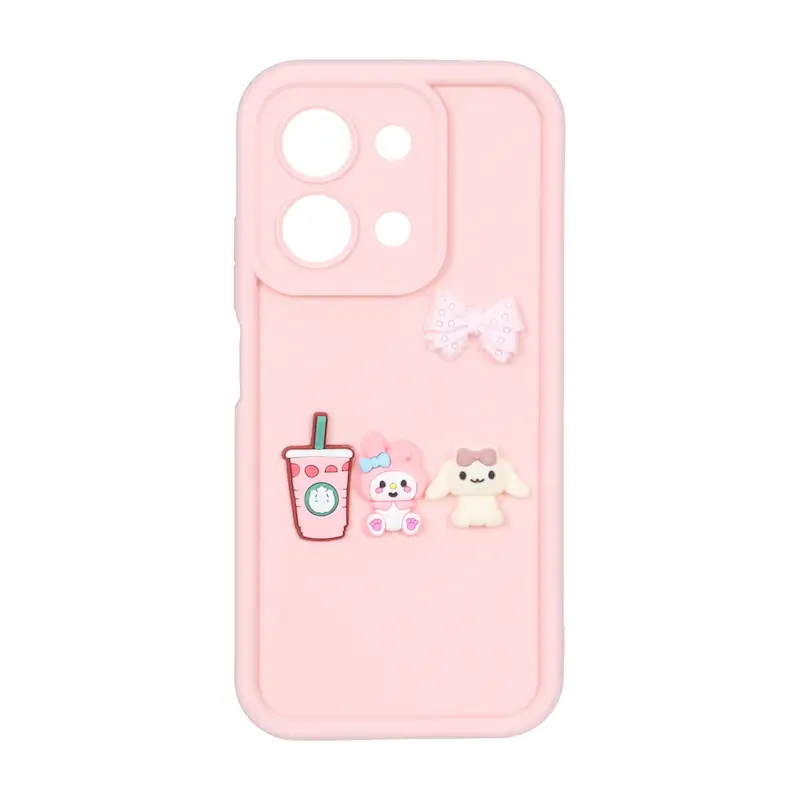 قاب گوشی Redmi 15C - Poco C85 شیائومی سیلیکونی Solid عروسکی برجسته محافظ لنزدار خرگوش صورتی کد 127446
