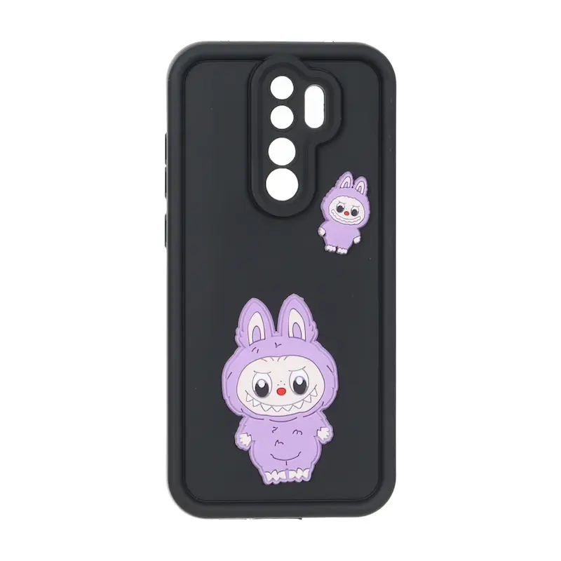 قاب گوشی Redmi Note 8 Pro شیائومی سیلیکونی Solid عروسکی برجسته محافظ لنزدار لبوبو مشکی کد 127460
