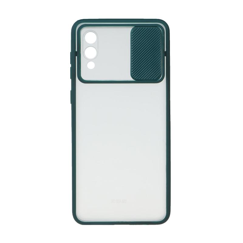 قاب گوشی Galaxy A02 - Galaxy A022 سامسونگ طرح پشت مات محافظ لنز دار کشویی سبز تیره کد 98819