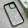 قاب گوشی iPhone 13 Pro Max آیفون اورجینال Orange Line مگ سیف دار طلقی شیشه ای شفاف بنفش کد 128430