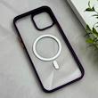 قاب گوشی iPhone 13 Pro Max آیفون اورجینال Orange Line مگ سیف دار طلقی شیشه ای شفاف بنفش کد 128430