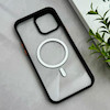 قاب گوشی iPhone 13 Pro Max آیفون اورجینال Orange Line مگ سیف دار طلقی شیشه ای شفاف مشکی کد 128432