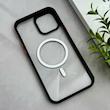 قاب گوشی iPhone 13 Pro Max آیفون اورجینال Orange Line مگ سیف دار طلقی شیشه ای شفاف مشکی کد 128432