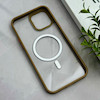 قاب گوشی iPhone 13 Pro Max آیفون اورجینال Orange Line مگ سیف دار طلقی شیشه ای شفاف قهوه ای کد 128433